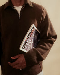 2ndC Long Sleeve Carrera Polo • Coffee Brown